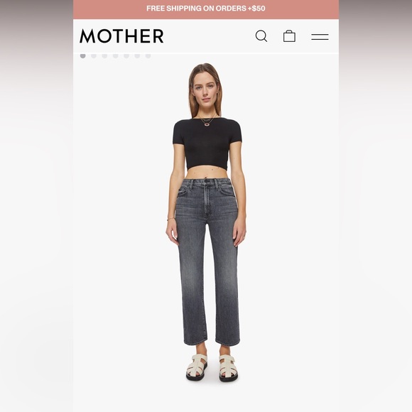 NWT Mother Rambler Zip Flood Jean - Picture 1 of 8